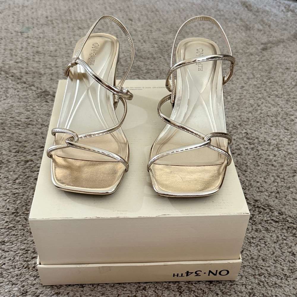 Elegant Metallic Strappy Heels